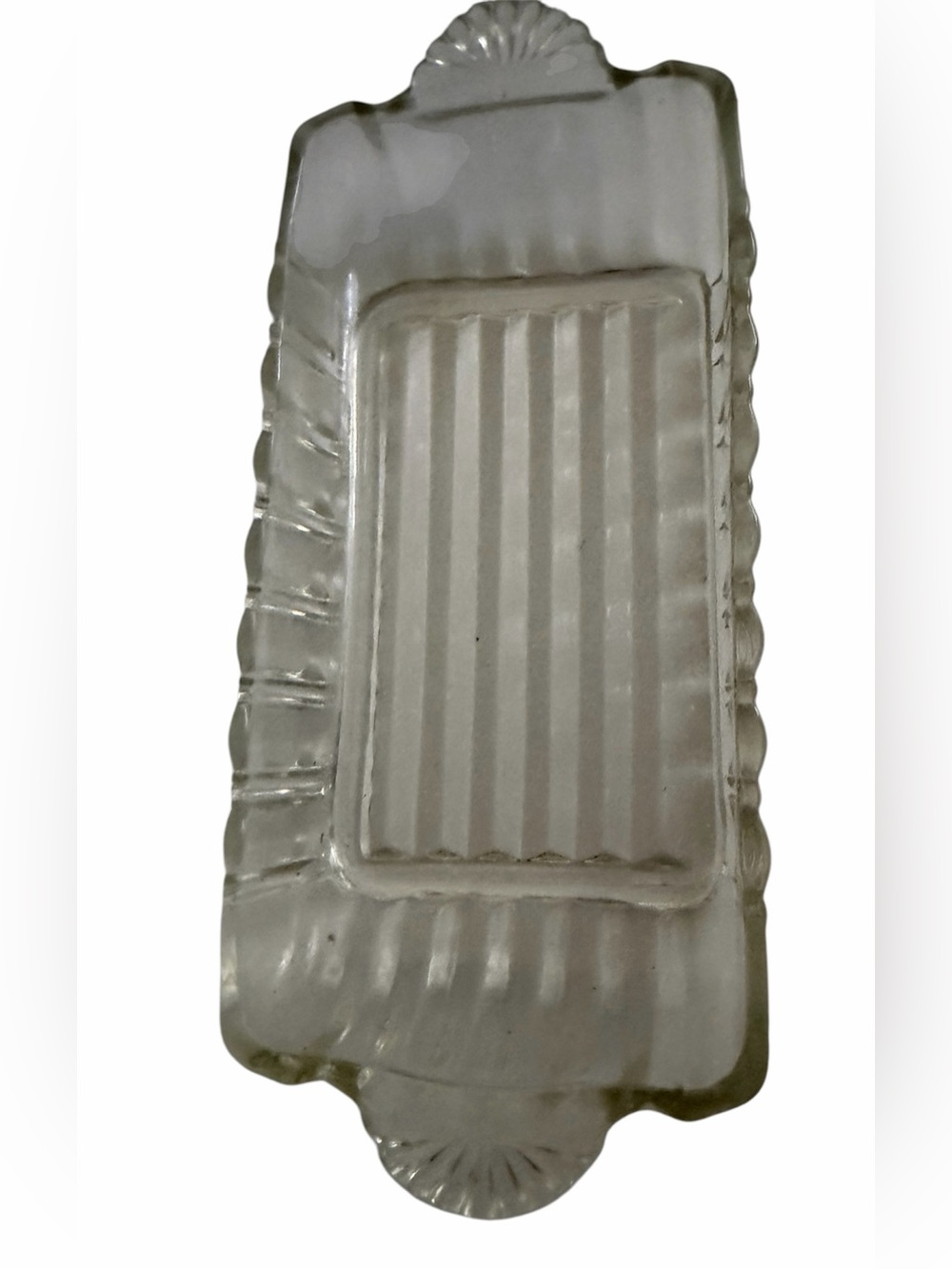 Vintage Anchor Hocking A560 Clear Glass Rectangular Glass Butter Serving Tray